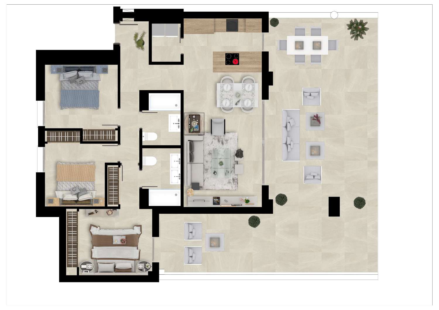 Geräumige Apartments mit 2 und 3 Schlafzimmern in La Cala Golf!