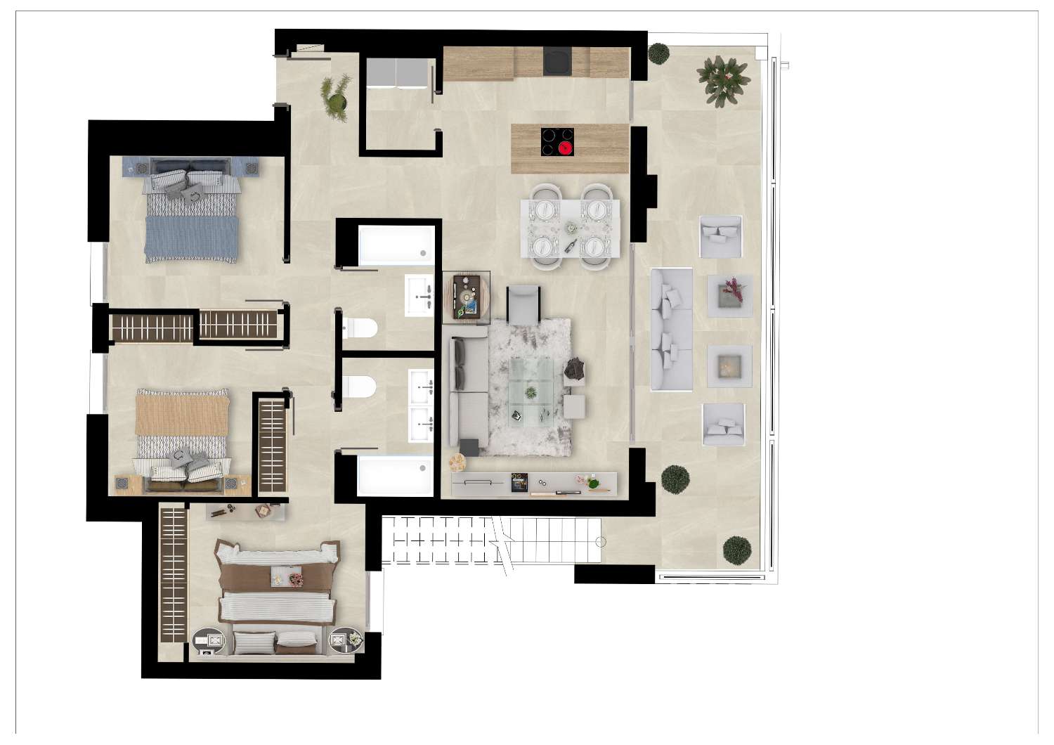 Amplios pisos de 2 y 3 dormitorios en La Cala Golf!