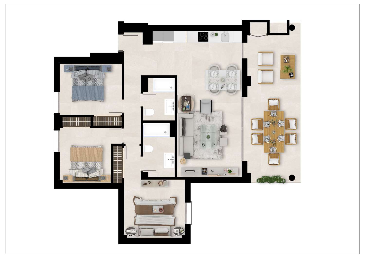 Geräumige Apartments mit 2 und 3 Schlafzimmern in La Cala Golf!
