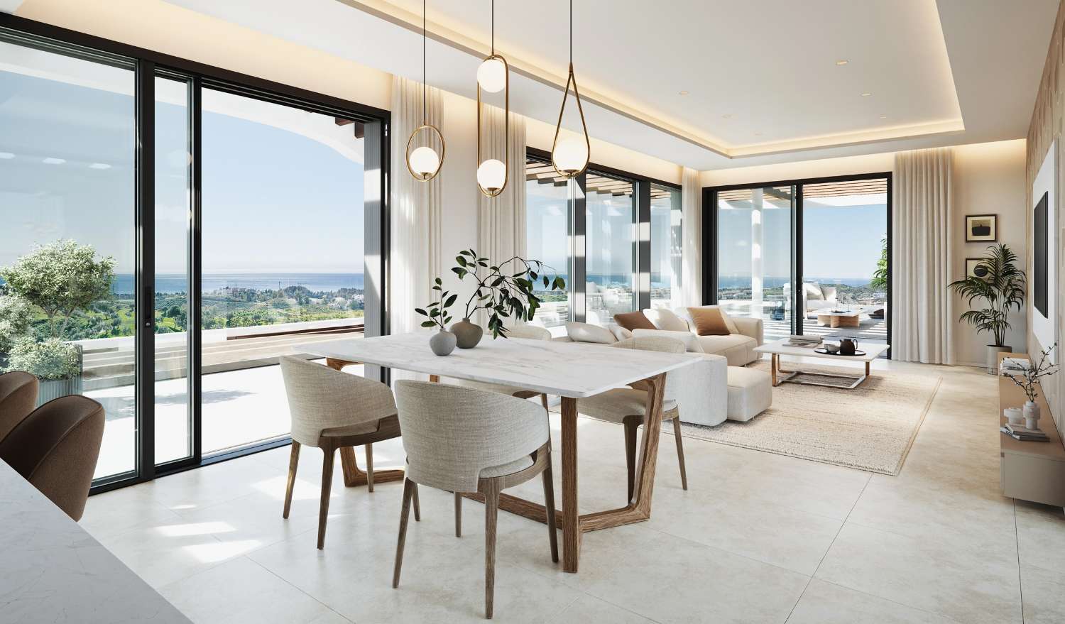 Spacious luxury apartments with sea views in Mijas Costa!