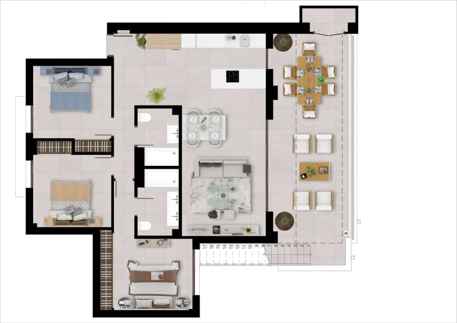 Schöne Apartments mit Panoramablick in Sierra Blanca, Istán!