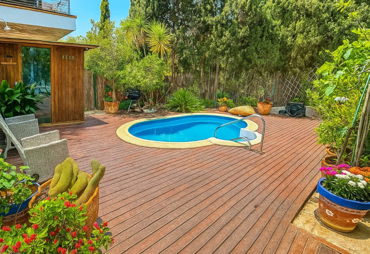 Vackert hörnradhus med utsikt över Gibralfaro slott, Malaga!